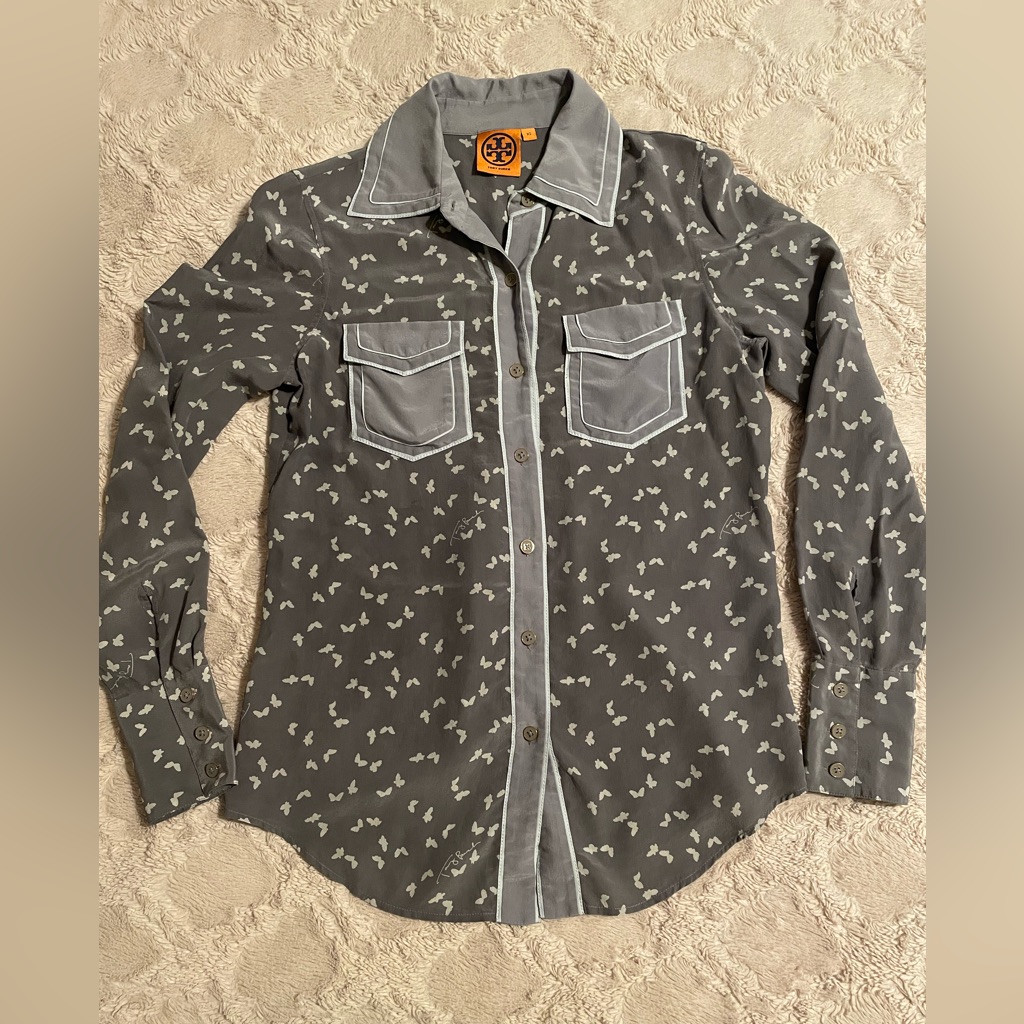Tory Burch 100% Silk Shirt/Blouse, Size Xs.